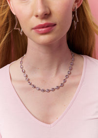 BRAT PINK NECKLACE IN SILVER