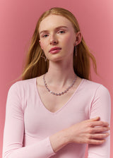 BRAT PINK NECKLACE IN SILVER