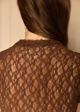 HANA BROWN VINTAGE BLOUSE